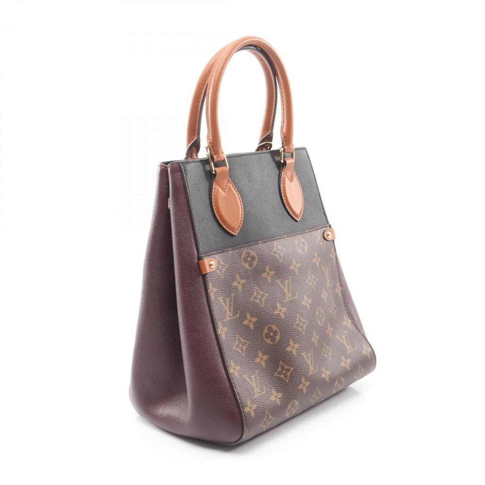 Louis Vuitton Fold Tote Noir Black Wine Cream Handbag Black Bordeaux Red